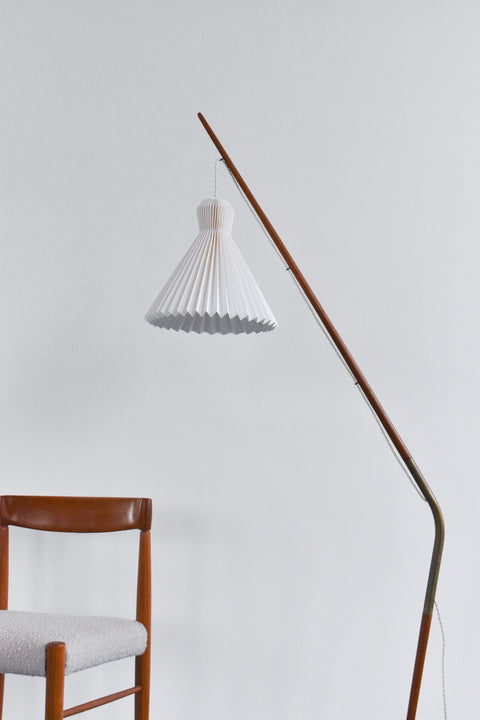 Rare Vintage Danish 1950s Fishing Rod Standing Lamp by Sven Aage Holm Sørensen for Holm Sørensen