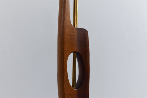 Vintage Teak and Brass Sculptural Standing Lamp Base