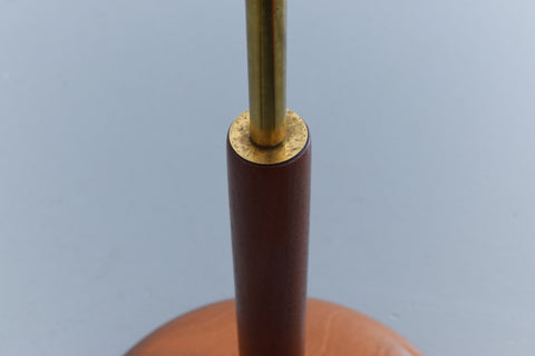 Vintage Teak and Brass Sculptural Standing Lamp Base