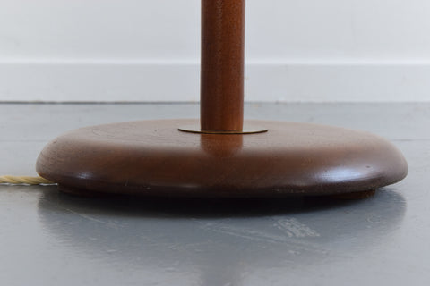 Vintage Teak and Brass Sculptural Standing Lamp Base