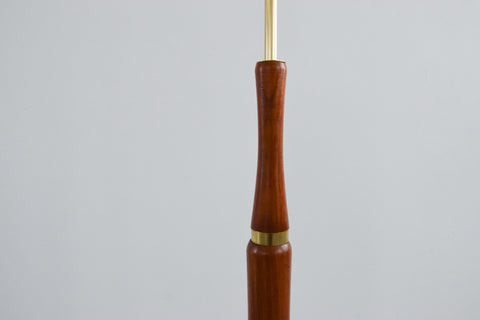 Vintage Teak and Brass Standing Lamp Base
