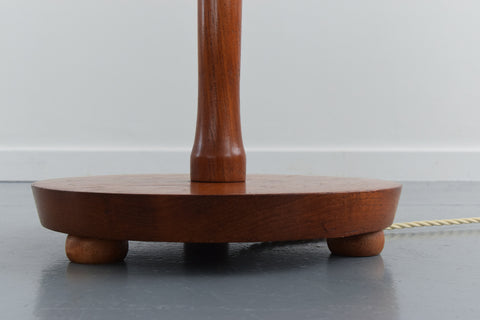 Vintage Teak and Brass Standing Lamp Base