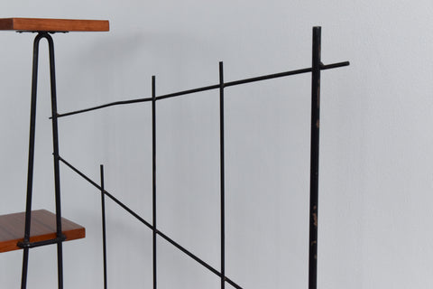 Vintage Teak and Metal Plant Stand