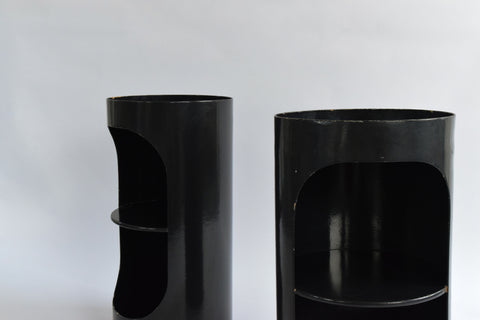 Vintage Black Tomotom Cardboard Side Table by Bernard Holdaway for Hull Traders Furniture