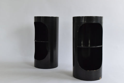 Vintage Black Tomotom Cardboard Side Table by Bernard Holdaway for Hull Traders Furniture