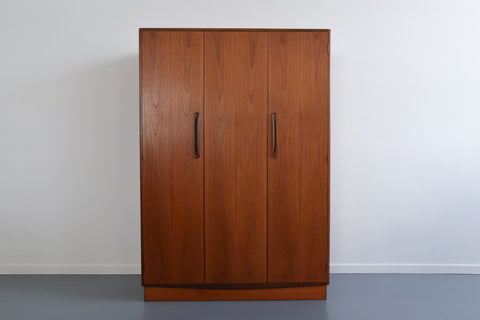 Vintage Triple Teak Fresco Wardrobe by G Plan