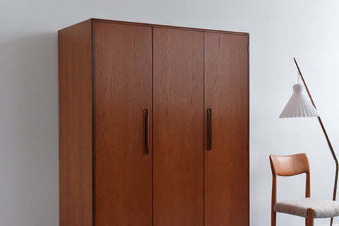 Vintage Triple Teak Fresco Wardrobe by G Plan