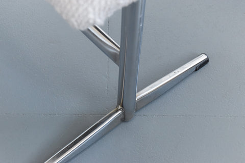 Vintage Tubular Chrome Bench with Boucle Fabric