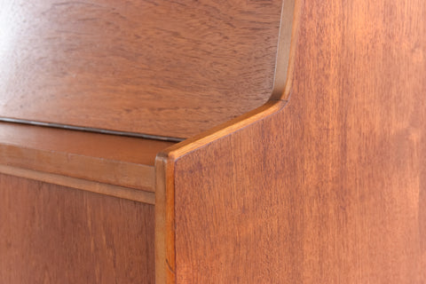 Vintage Unrestored Teak Slimline Bureau / Cabinet by Herbert Gibbs