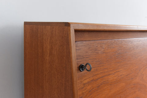 Vintage Unrestored Teak Slimline Bureau / Cabinet by Herbert Gibbs