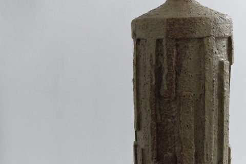 Vintage Large Studio Pottery Floor Lamp with New Textured Shade