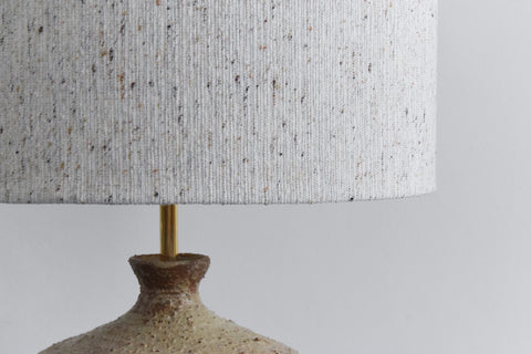 Vintage Large Studio Pottery Floor Lamp with New Textured Shade