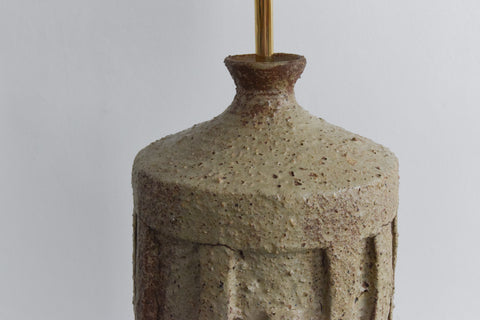 Vintage Large Studio Pottery Floor Lamp with New Textured Shade