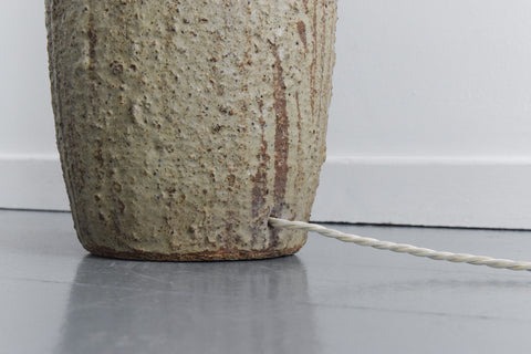 Vintage Large Studio Pottery Floor Lamp with New Textured Shade