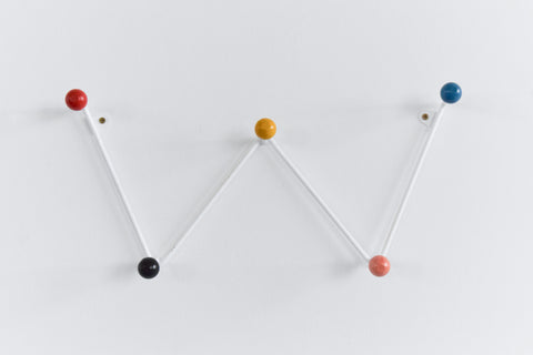 Vintage Metal Sputnik Coat Hook with Colourful Wooden Balls