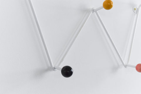 Vintage Metal Sputnik Coat Hook with Colourful Wooden Balls
