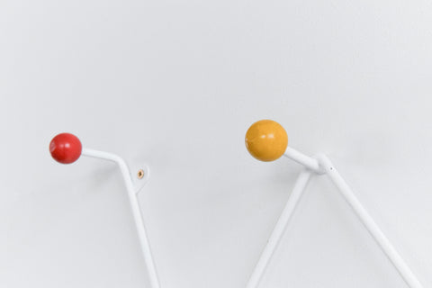 Vintage Metal Sputnik Coat Hook with Colourful Wooden Balls