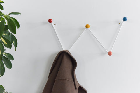 Vintage Metal Sputnik Coat Hook with Colourful Wooden Balls