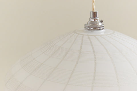 Vintage White Patterned Frosted Glass Pendant Light Shade