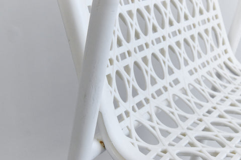 Vintage White Plastic and Metal Garden Chair by Larélite