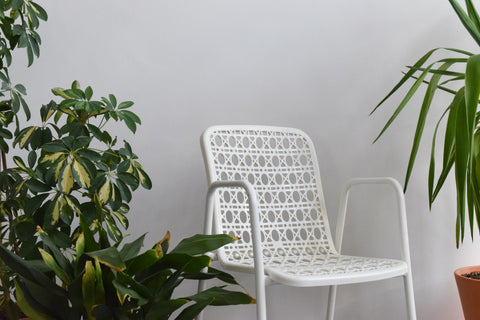 Vintage White Plastic and Metal Garden Chair by Larélite