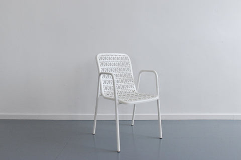Vintage White Plastic and Metal Garden Chair by Larélite