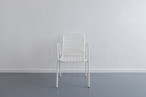 Vintage White Plastic and Metal Garden Chair by Larélite