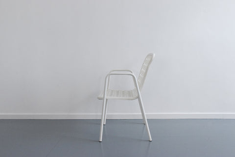 Vintage White Plastic and Metal Garden Chair by Larélite