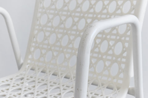 Vintage White Plastic and Metal Garden Chair by Larélite