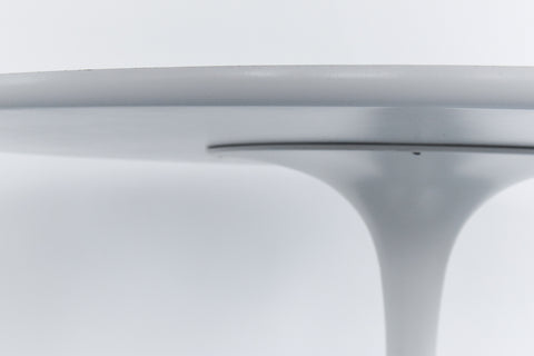 Vintage 1960s White Circular Tulip Dining Table by Maurice Burke for Arkana