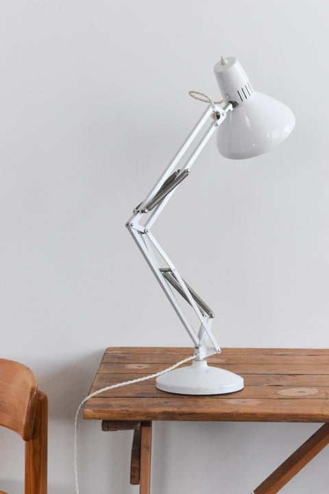 Vintage White Swedish Anglepoise Lamp by Ledu Waso
