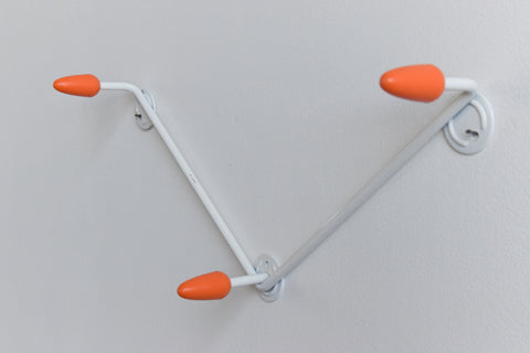 Vintage White and Orange Wall Mounted Sputnik Coat Hook