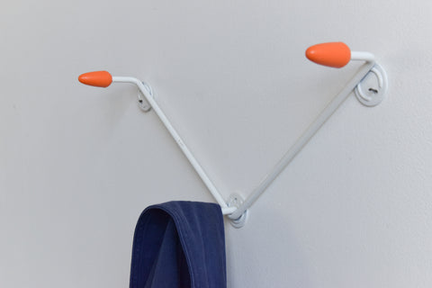 Vintage White and Orange Wall Mounted Sputnik Coat Hook