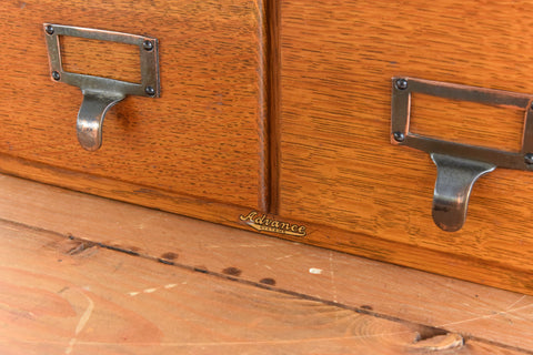 Vintage Wooden Double Filing Drawer Unit by Advance Systems