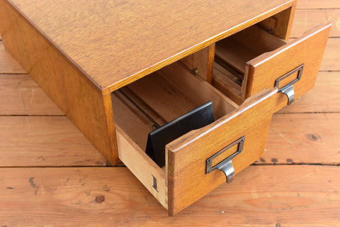 Vintage Wooden Double Filing Drawer Unit by Advance Systems