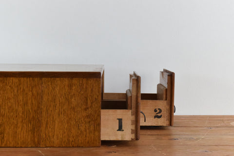 Vintage Wooden Double Filing Drawer Unit by Advance Systems