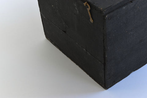 Vintage Wooden Ex-Museum of Carlisle Storage Box in Black