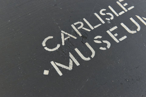 Vintage Wooden Ex-Museum of Carlisle Storage Box in Black