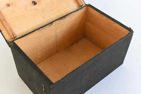 Vintage Wooden Ex-Museum of Carlisle Storage Box in Black