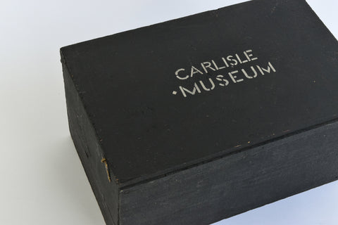 Vintage Wooden Ex-Museum of Carlisle Storage Box in Black