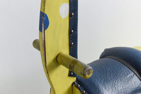 Vintage Wooden Folk Art Ride On Giraffe