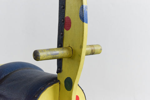 Vintage Wooden Folk Art Ride On Giraffe