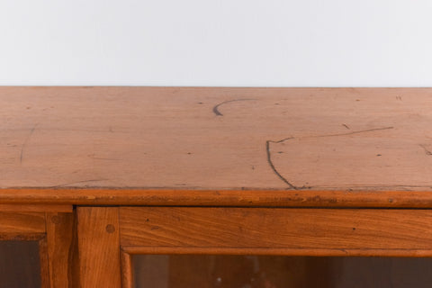 Vintage Wooden Glazed Wall Cabinet