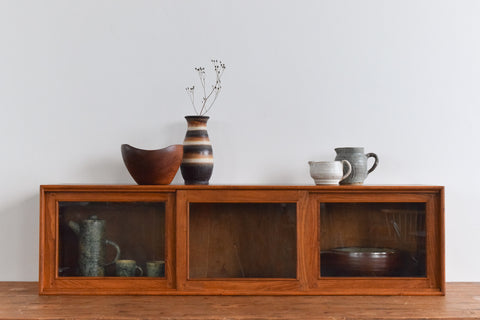 Vintage Wooden Glazed Wall Cabinet