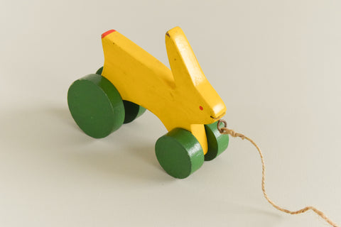 Vintage Wooden Rabbit Pull Along Toy