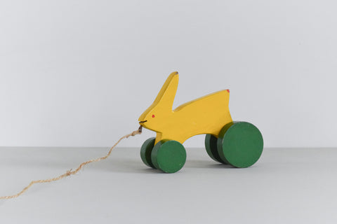 Vintage Wooden Rabbit Pull Along Toy