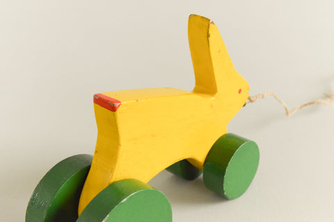 Vintage Wooden Rabbit Pull Along Toy