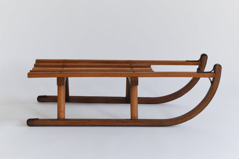 Vintage Wooden Slatted Traditional Davos Germina Sledge / Sleigh