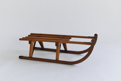 Vintage Wooden Slatted Traditional Davos Germina Sledge / Sleigh