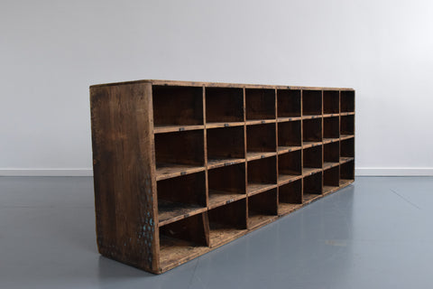 Vintage Wooden Workshop Pigeon Hole Cabinet